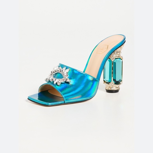 Nalebe Aurum 100mm Mule in Blue Iridescent size 36 - Picture 3 of 10